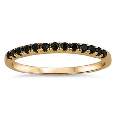 Sterling Silver Eternity Band with Black CzAnd Face Height of 2MM