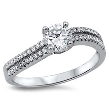 Load image into Gallery viewer, Sterling Silver Solitaire Round with Clear Cz RingAnd Face Height of 6MM