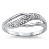Sterling Silver Stylish Infinity Design with Clear Cz RingAnd Face Height of 7MM