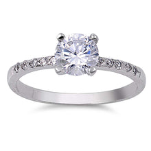 Load image into Gallery viewer, Sterling Silver Elegant Solitaire Round Cut Clear Cz Ring with Face Height of 7MM