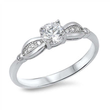 Load image into Gallery viewer, Sterling Silver Classy Bow Shaped Design with Centered Round Cut Clear Cz RingAnd Face Height of 6MM