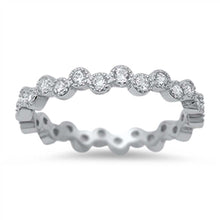 Load image into Gallery viewer, Sterling Silver Stylish Stackable Band Ring Set with Round Cut Clear CzsAnd Band Width of 2MM