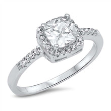 Load image into Gallery viewer, Sterling Silver Pave and Prong Set Cz Ring with Ring Face Height of 8MM