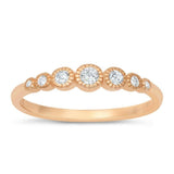 Sterling Silver Rose Gold Plated Clear CZ Ring