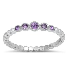 Load image into Gallery viewer, Sterling Silver Amethyst CZ Ring