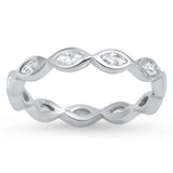 Sterling Silver Oval Shaped Clear CZ RingAnd Face Height 3mm