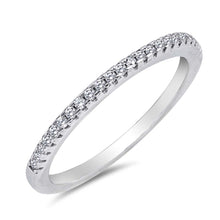 Load image into Gallery viewer, Sterling Silver Clear CZ Eternity Ring And Face Height of 2 mm