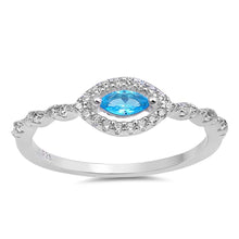 Load image into Gallery viewer, Sterling Silver Ring with Blue Topaz and Clear CZ, Face Height of 5 mm