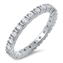 Load image into Gallery viewer, Sterling silver Eternity Ring with clear CZ All Around, Face Height of 3MM