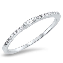 Load image into Gallery viewer, Sterling Silver Clear CZ Ring And Face Height of 2 mm