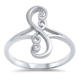 Sterling Silver Celtic Shaped Clear CZ Ring And Face Height 17mm