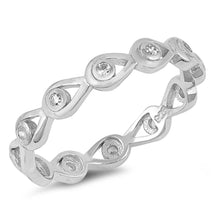 Load image into Gallery viewer, Sterling Silver Evil Eyes Shaped Clear CZ RingAnd Face Height 2.5mm