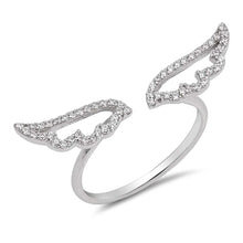 Load image into Gallery viewer, Sterling Silver Wings Shaped Clear CZ RingAnd Face Height 6mm