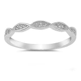 Sterling Silver Infinity Shaped Clear CZ RingAnd Face Height 2.5mm
