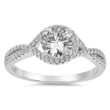 Load image into Gallery viewer, Sterling Silver Circle Shaped With Clear CZ RingAnd Face Height 9mm