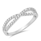 Sterling Silver Round Shaped With Clear CZ RingAnd Face Height 4mm
