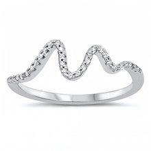Load image into Gallery viewer, Sterling Silver Waves CZ Ring