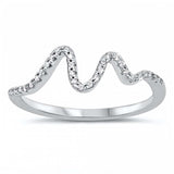 Sterling Silver Waves CZ Ring
