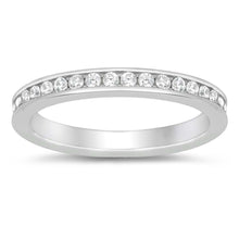 Load image into Gallery viewer, Sterling Silver Round Cubic Zirconia Eternity Ring