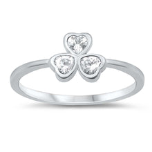 Load image into Gallery viewer, Sterling Silver Clover Cubic Zirconia Ring