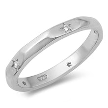 Load image into Gallery viewer, Sterling Silver Stars Cubic Zirconia Ring