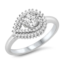 Load image into Gallery viewer, Sterling Silver Pear Cubic Zirconia Ring