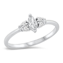 Load image into Gallery viewer, Sterling Silver 7mm Clear CZ Ring