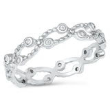 Sterling Silver Clear CZ 4mm Ring