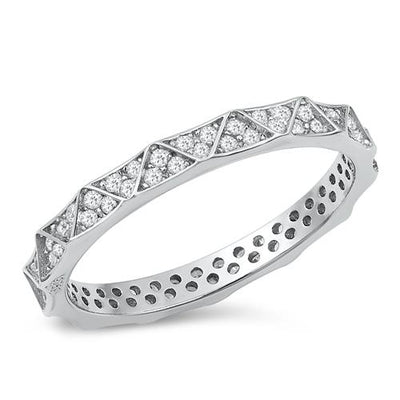 Sterling Silver Clear CZ Ring-3mm
