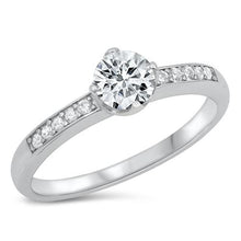 Load image into Gallery viewer, Sterling Silver Rhodium Plated Clear CZ 5.5mm Ring