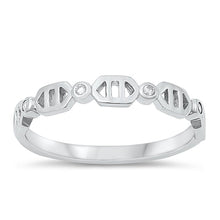 Load image into Gallery viewer, Sterling Silver Rhodium Plated Chain with Clear CZ Ring