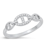 Sterling Silver Rhodium Plated Clear CZ Ring-6mm