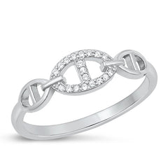 Sterling Silver Rhodium Plated Clear CZ Ring-6mm