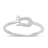 Sterling Silver Rhodium Plated Clear CZ Ring-5.7mm
