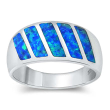 Load image into Gallery viewer, Sterling Silver Lab Opal Ring