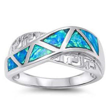 Load image into Gallery viewer, Sterling Silver Blue Lab Opal Ring