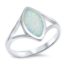 Load image into Gallery viewer, Sterling Silver Pear Shape White Lab Opal RingsAnd Face Height 15mm