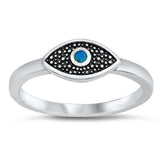 Sterling Silver Blue Lab Opal Eye Ring