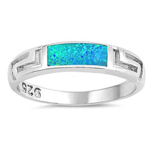 Load image into Gallery viewer, Sterling Silver Round Shaped Blue Lab Opal Ring