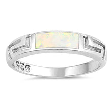 Load image into Gallery viewer, Sterling Silver Round Shaped White Lab Opal Ring