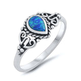 Sterling Silver Blue Lab Opal Ring