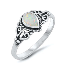 Load image into Gallery viewer, Sterling Silver Lab Opal Ring