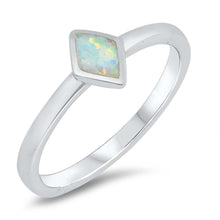 Load image into Gallery viewer, Sterling Silver Lab Opal Ring