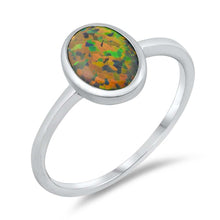 Load image into Gallery viewer, Sterling Silver Lab Opal Ring