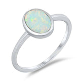 Sterling Silver White Lab Opal Ring
