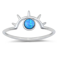 Load image into Gallery viewer, Sterling Silver Blue Lab Opal Eye Ring