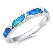 Load image into Gallery viewer, Sterling Silver Lab Opal Ring