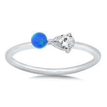 Load image into Gallery viewer, Sterling Silver Lab Opal Ring