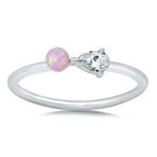 Load image into Gallery viewer, Sterling Silver Lab Opal Ring