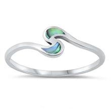Load image into Gallery viewer, Sterling Silver Swirl Design 6mm Abalone Ring